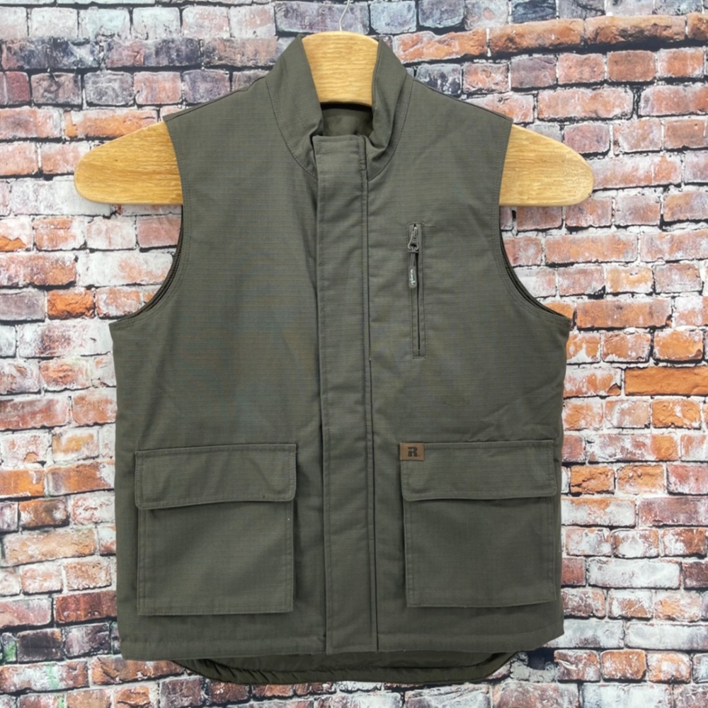 Wrangler Riggs Workwear Vest Mens Medium Green Ripstop Quilted Utility 3W183LD